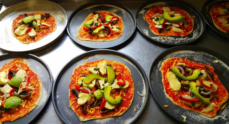 Pizzas made for the oh so lucky vegetarians one day recently