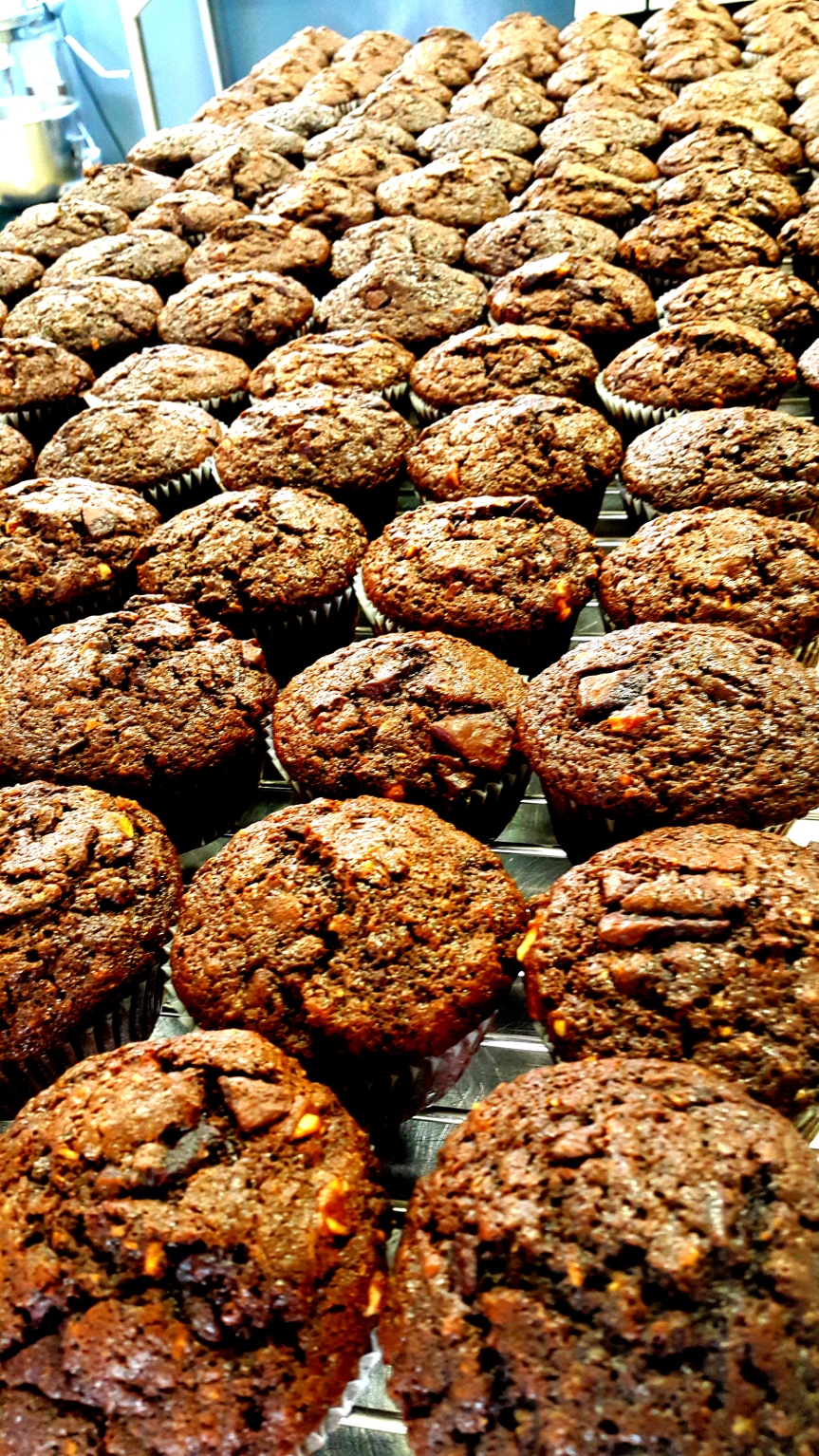 Brown moist mocha muffins
